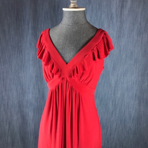 Evan Picone petite S 10 red party dress V-neck - Picture 3 of 7